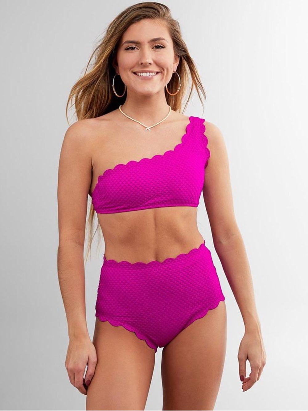 Beach Joy Fuschia Scalloped Bikini